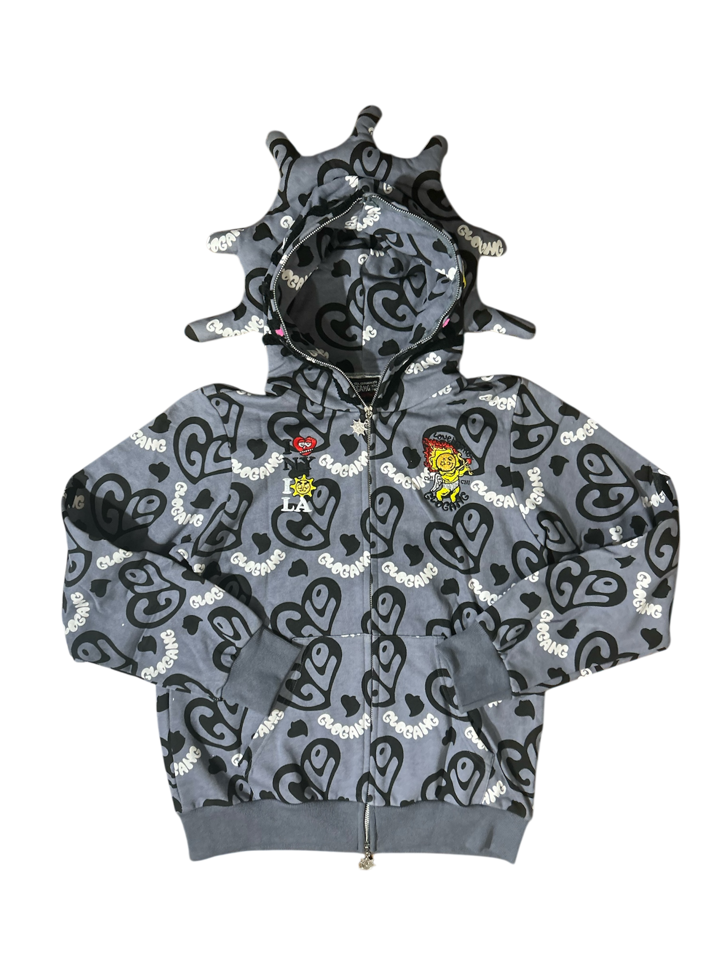 I Heart Glo Full Zip Hoodie Black