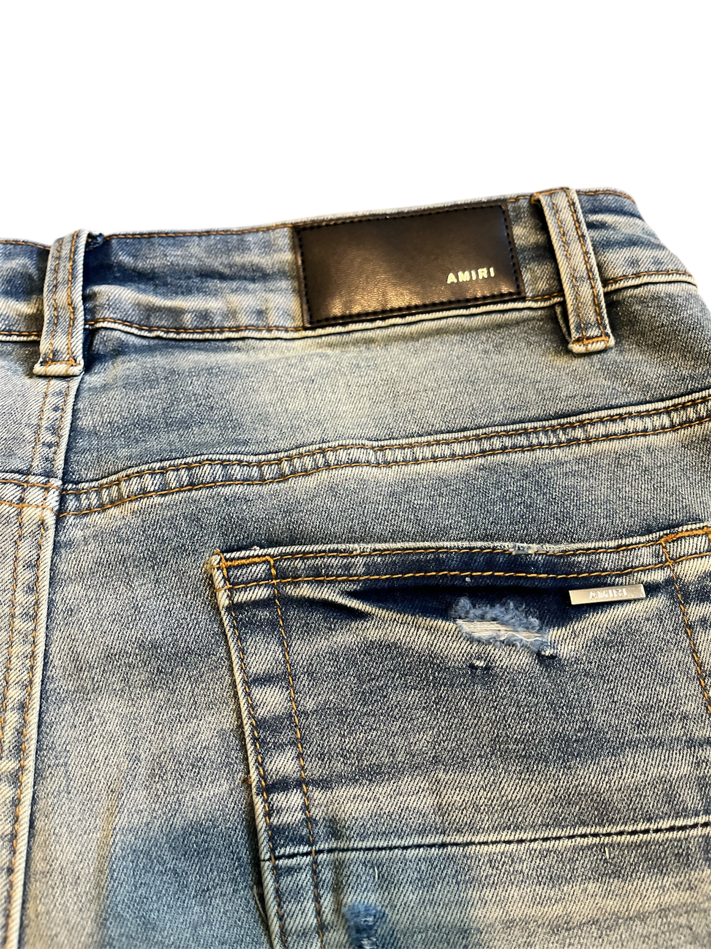Amiri Red Logo Denim Jeans