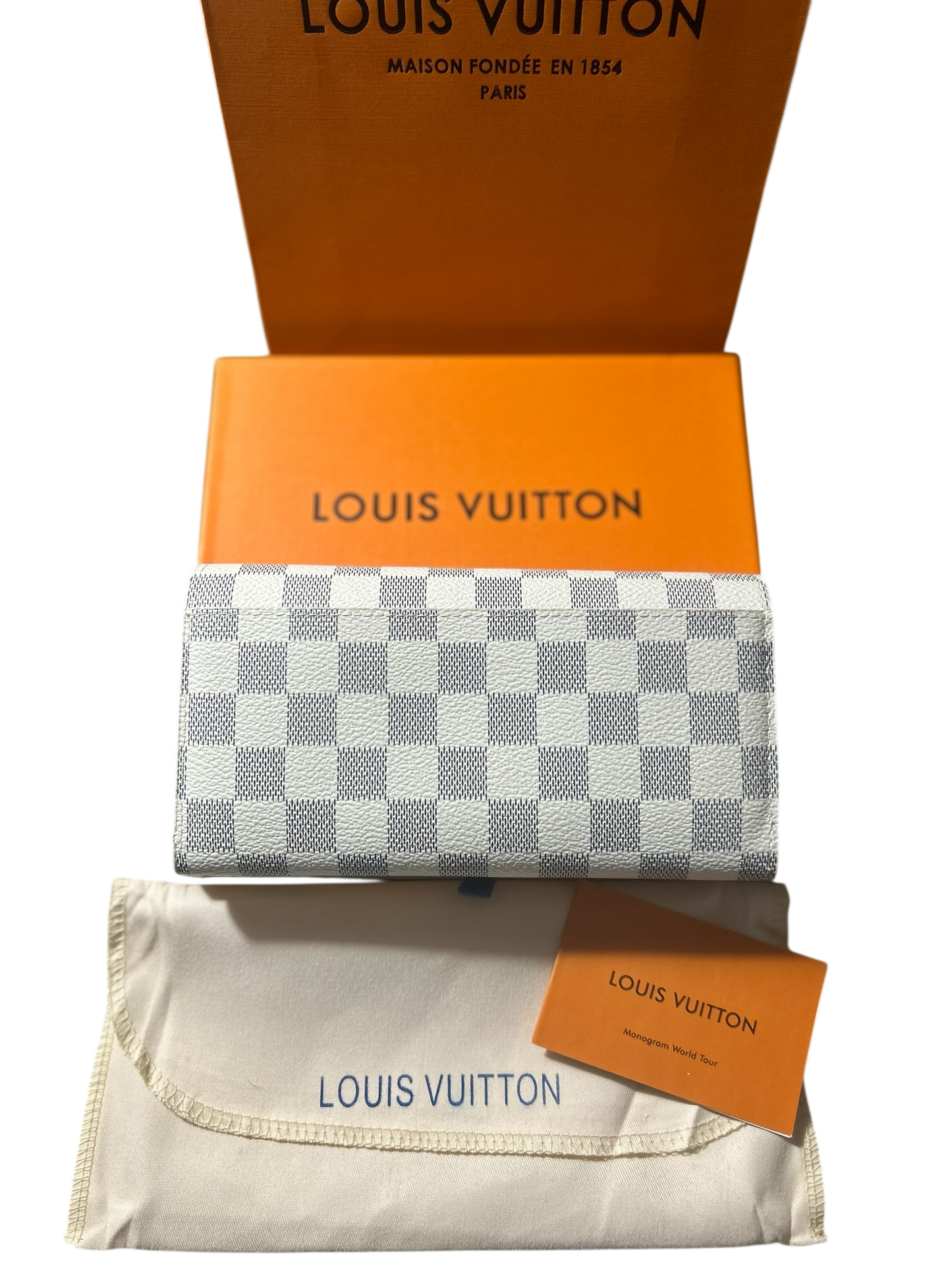Louis Vuitton Monogram Sarah Wallet Damier Azur