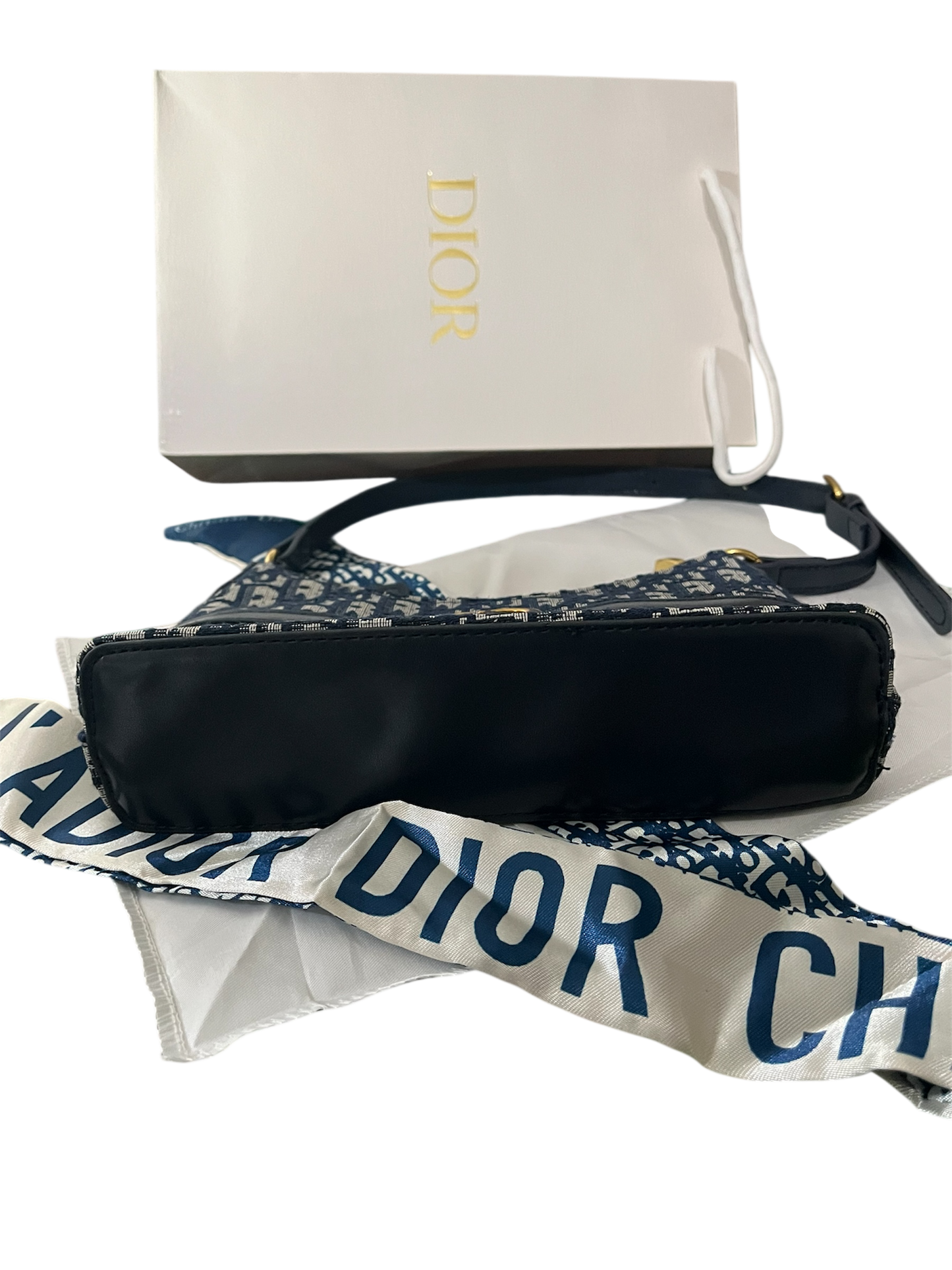 Blue Dior Oblique Jacquard 30 Montaigne Cigale Mini Bag
