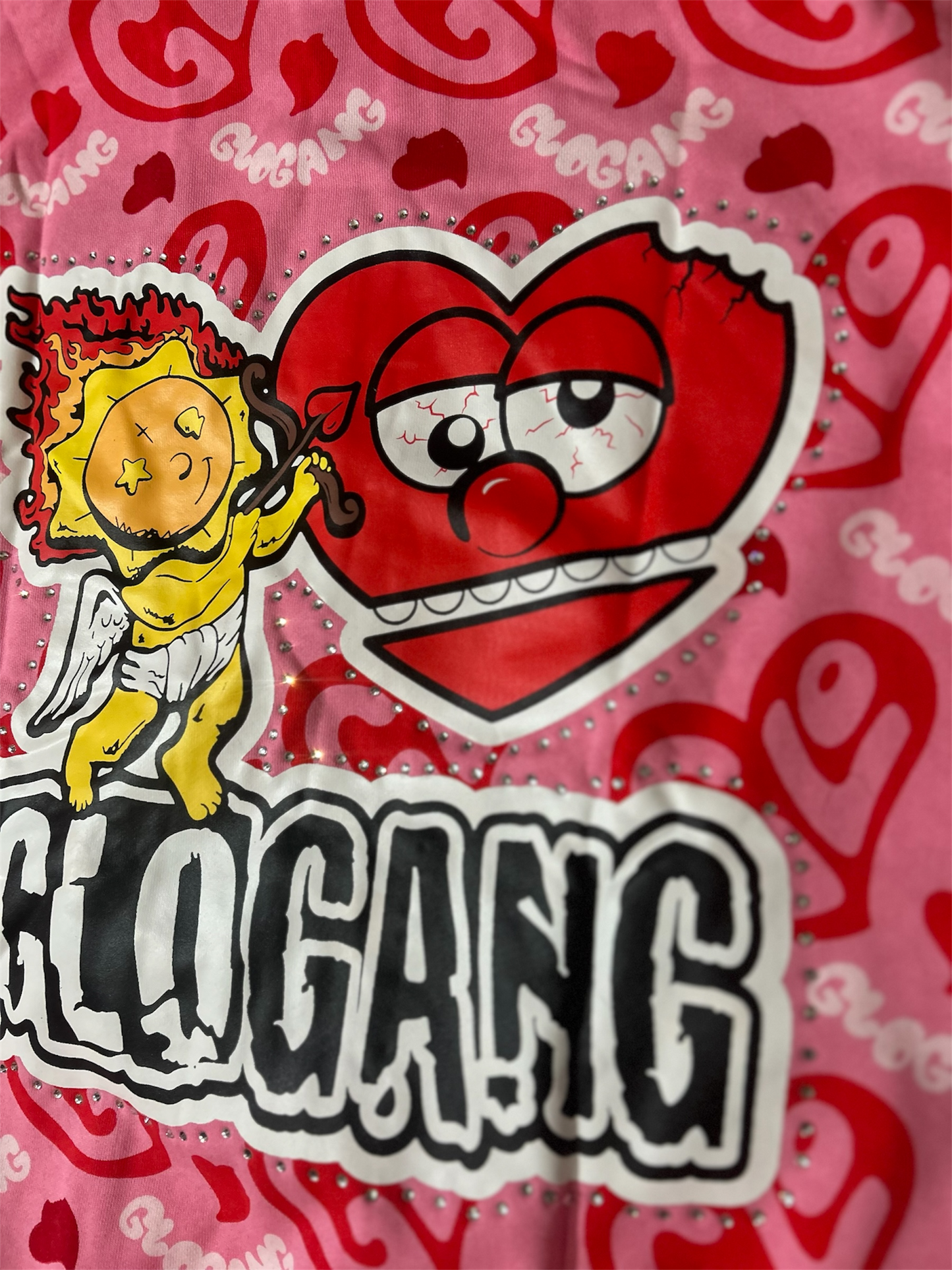 I Heart Glo Full Zip Hoodie Pink