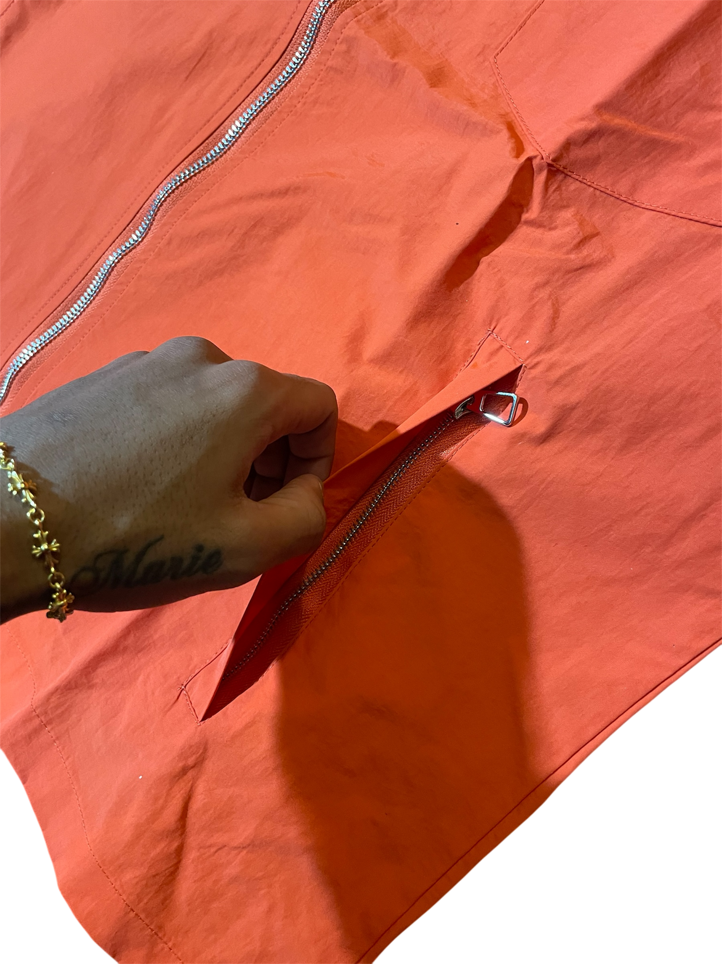 Saint Vanity Hooded Nylon Top Orange