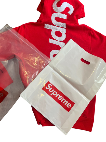Supreme Satin Applique Hoodie Red