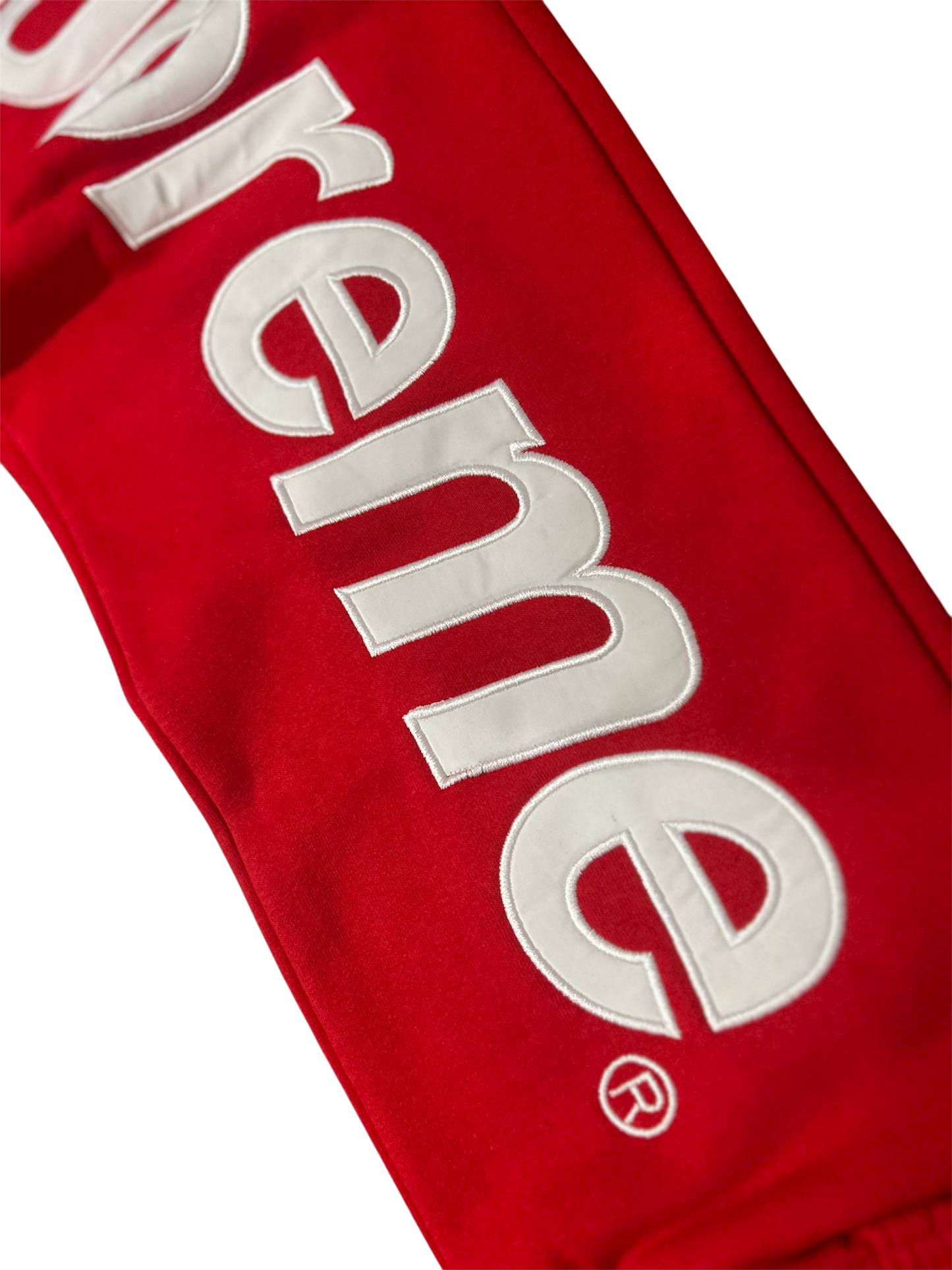 Supreme Satin Appliqué Sweatpants Red