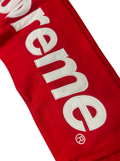 Supreme Satin Appliqué Sweatpants Red