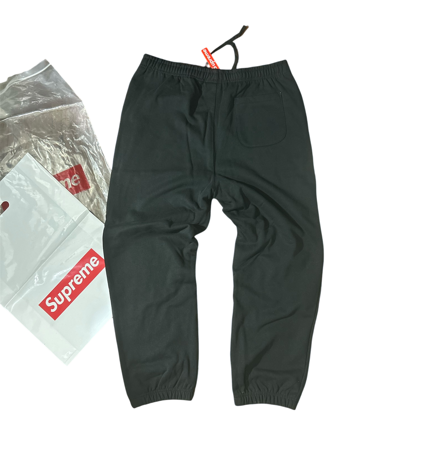Supreme Satin Appliqué Sweatpants Black