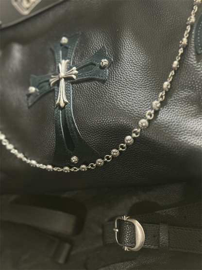 Chrome Hearts Black Cross Shoulder Tote Bag