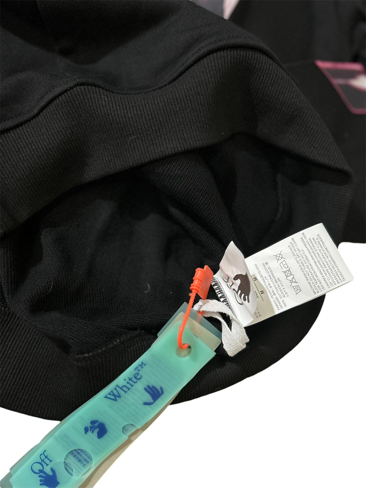 OFF-WHITE Caravaggio Diag Sleeve Hoodie Black/ Red