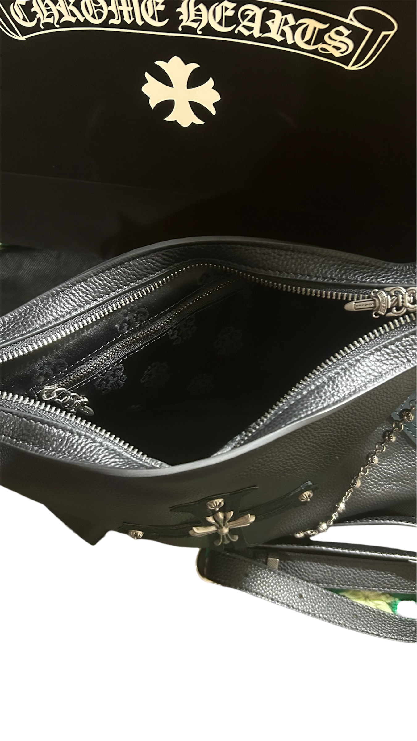 Chrome Hearts Black Cross Shoulder Tote Bag
