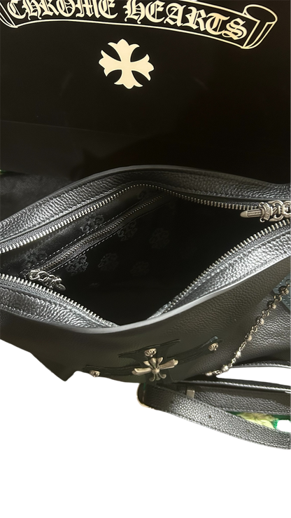 Chrome Hearts Black Cross Shoulder Tote Bag