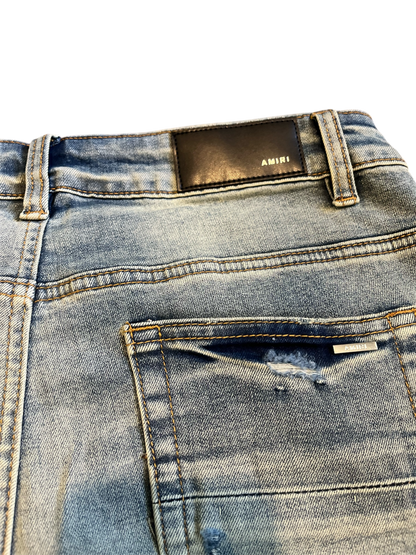 Amiri Red Logo Denim Jeans