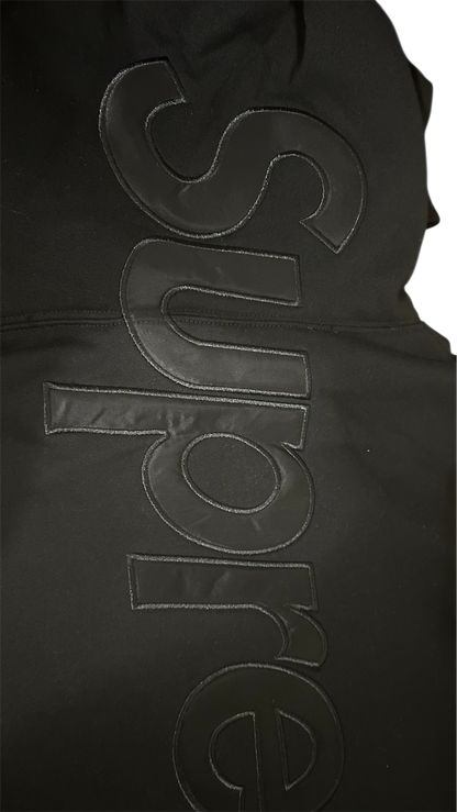 Supreme Satin Appliqué Hoodie Black