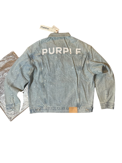 Purple Brand Rhinestone Embellished Denim Jacket