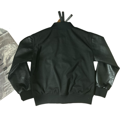 Amiri Black Staggered Wool Varsity Jacket