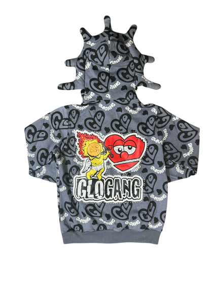 I Heart Glo Full Zip Hoodie Black