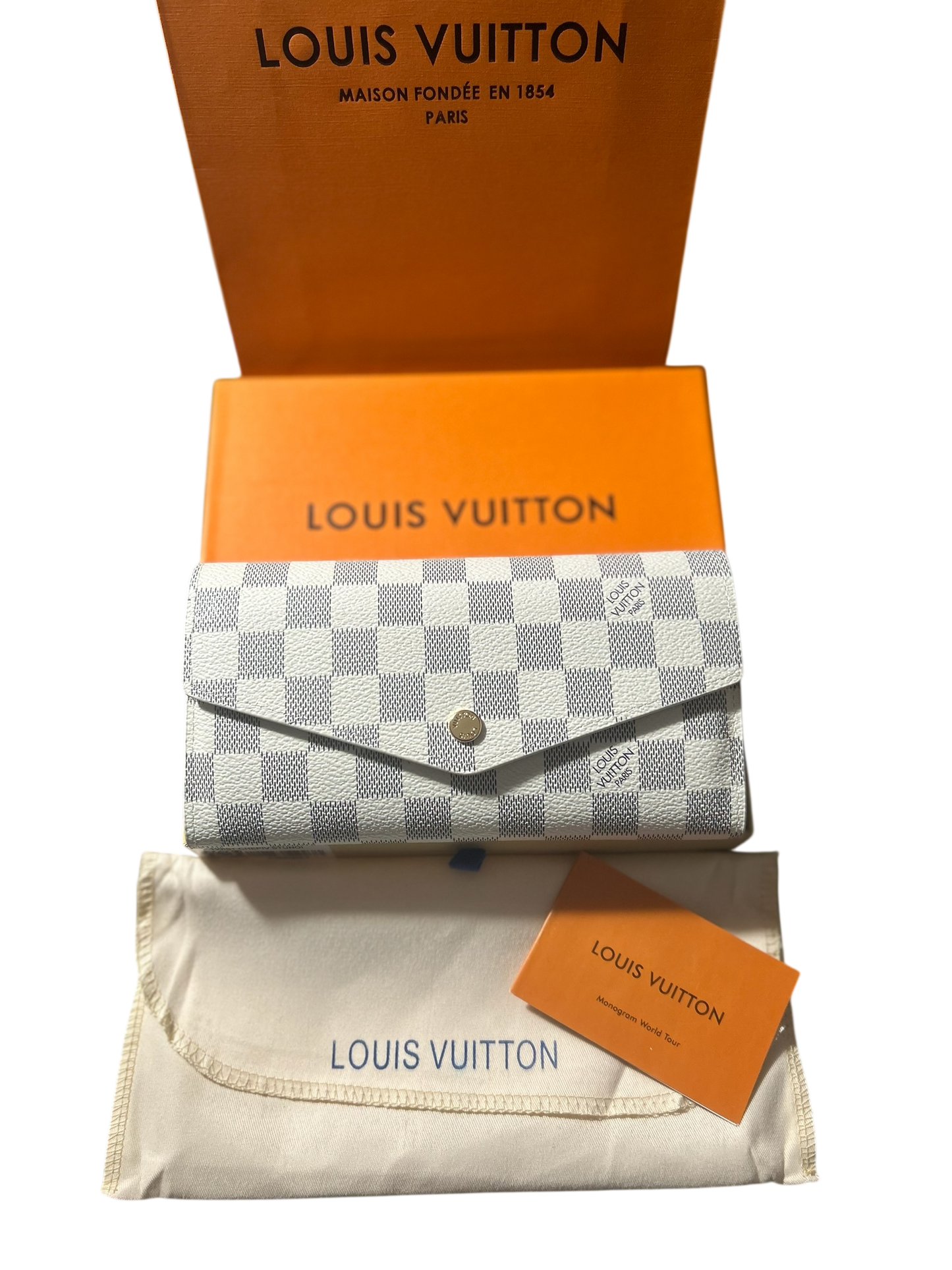 Louis Vuitton Monogram Sarah Wallet Damier Azur