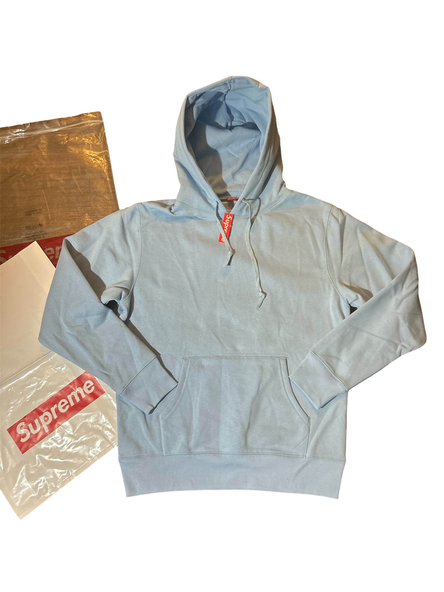 Supreme Satin Appliqué Hoodie Blue