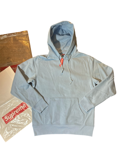 Supreme Satin Appliqué Hoodie Blue