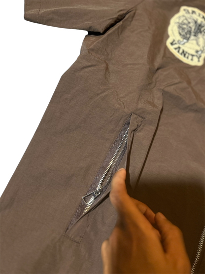 Saint Vanity Hooded Nylon Top Brown