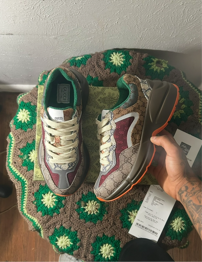 Gucci GG Rhyton 'Brick Red' Sneakers