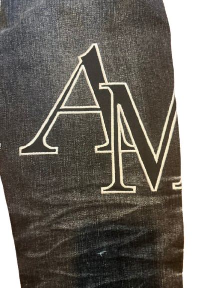 Amiri Black Staggered Logo Jeans