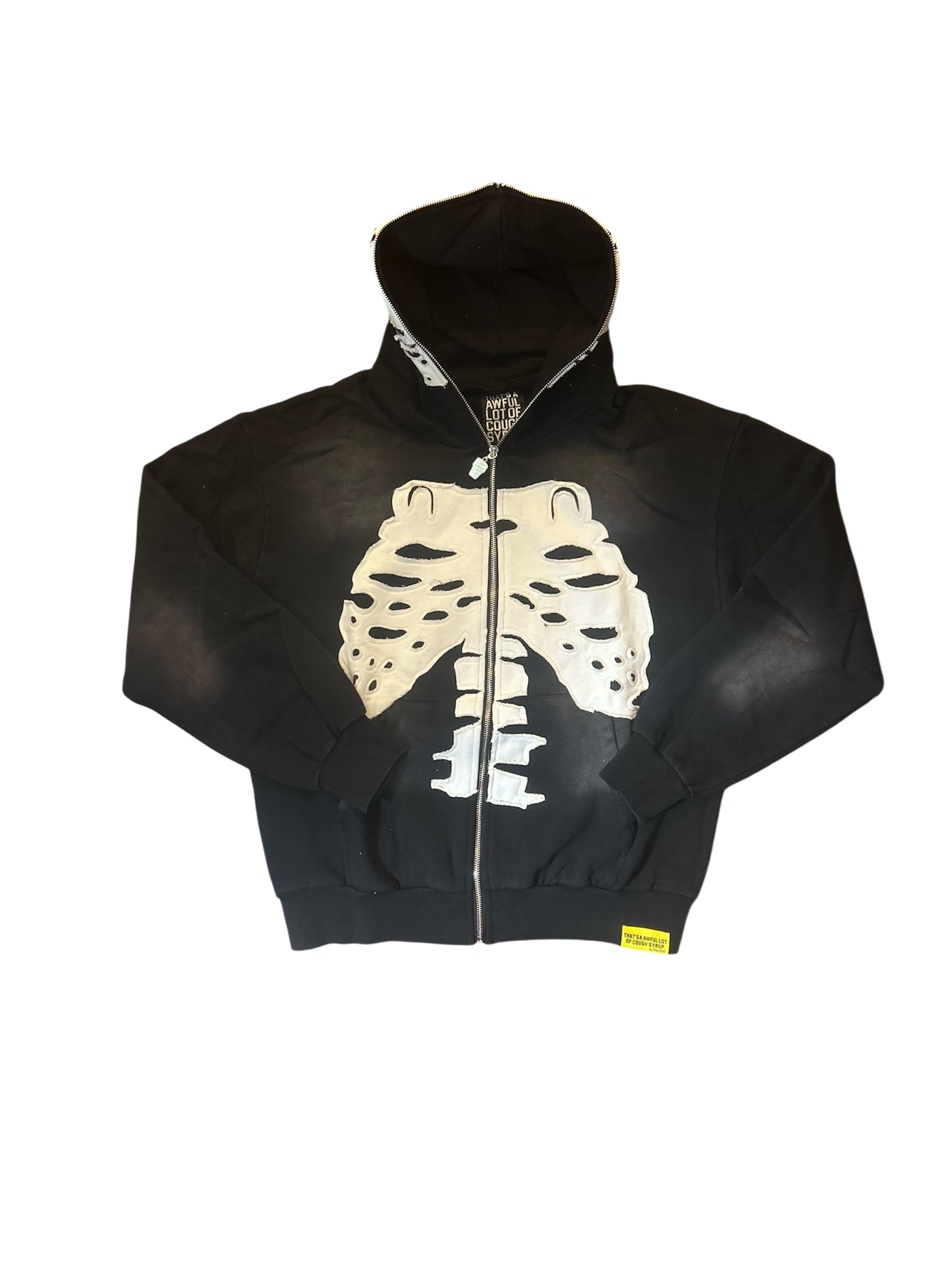 Awful Lot Of Cough Syrup Reaper Full Zip Up Hoodie Black