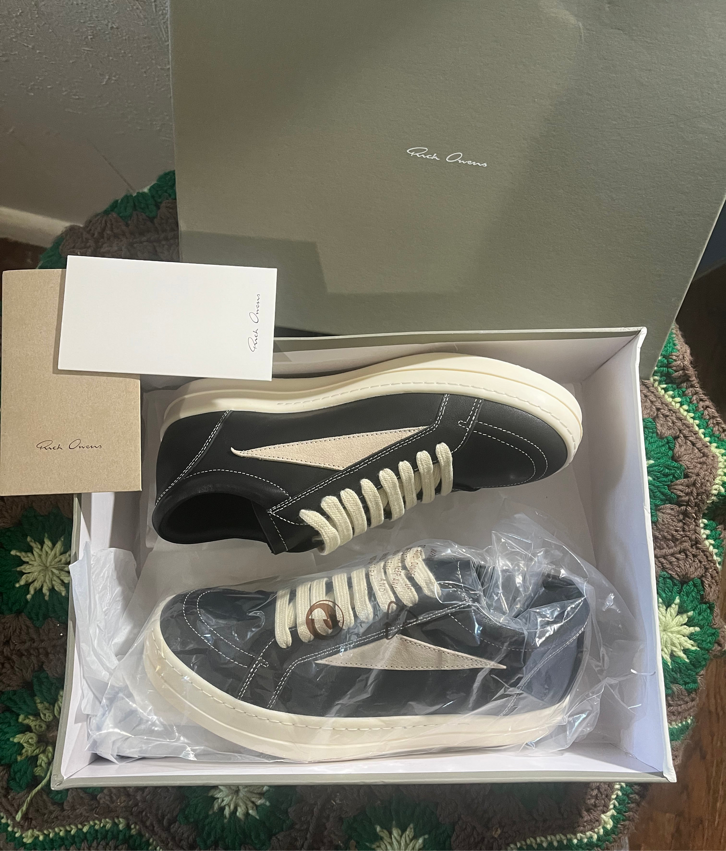 Rick Owens Black Hollywood Vintage Sneakers