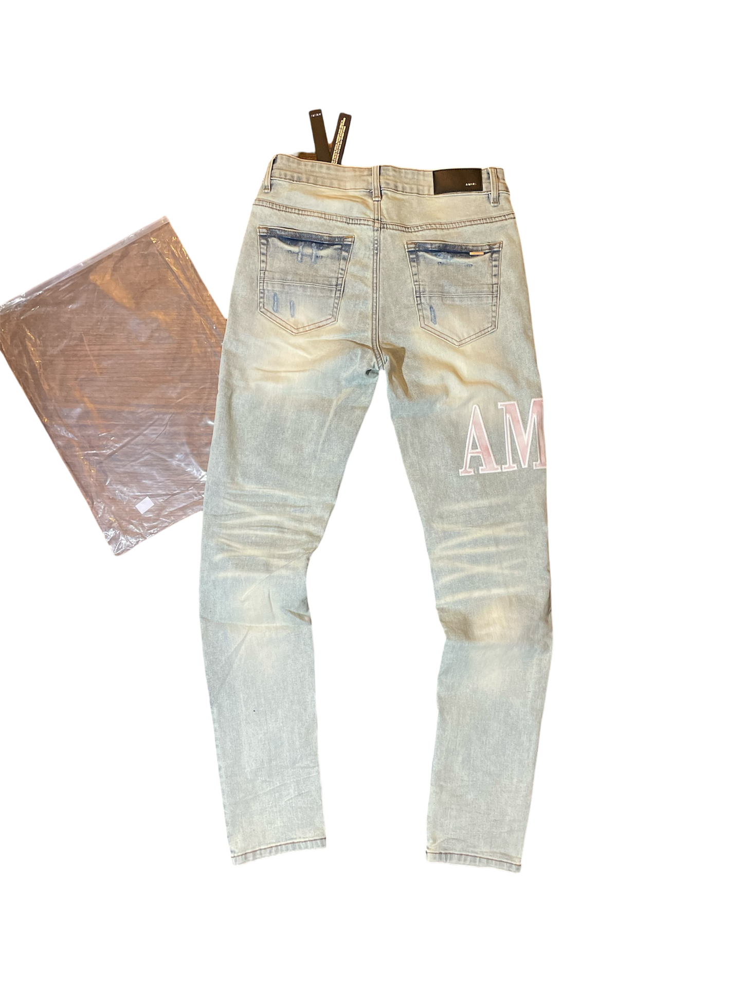 Amiri Cotton Pink Marble Logo Denim
Jeans