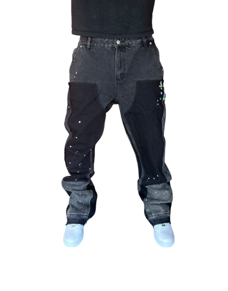 Galley Dept. Painted Carpenter
Flare Black Denim