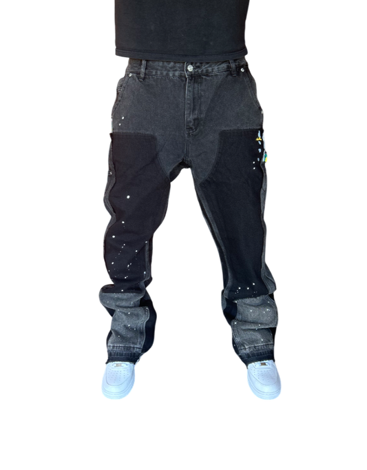 Galley Dept. Painted Carpenter
Flare Black Denim