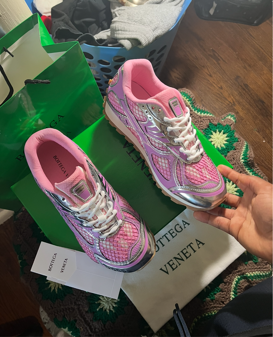 Bottega Veneta Orbit Sneakers Pink/Silver
