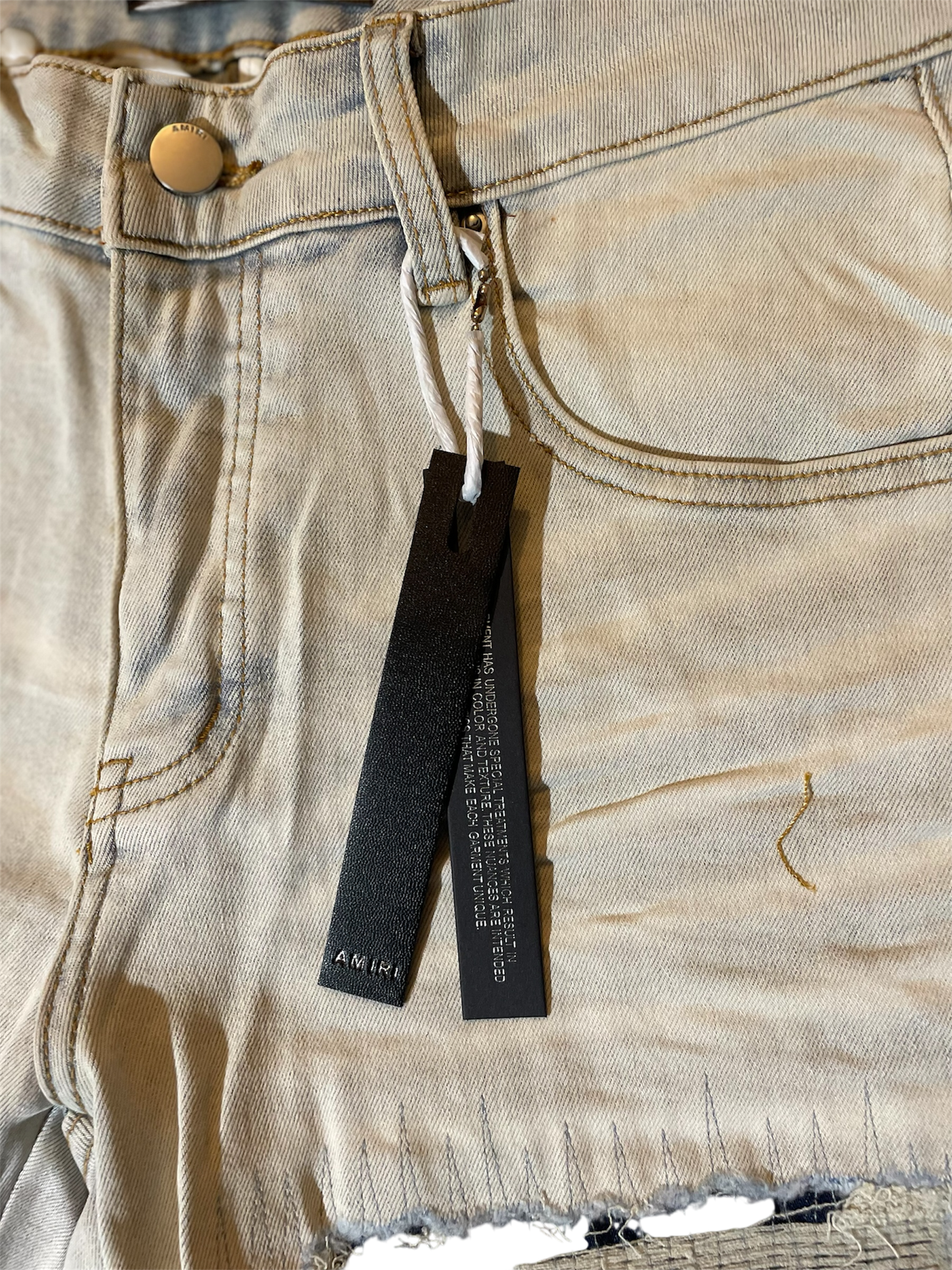 Amiri BBlue Staggered Logo Denim Jeans