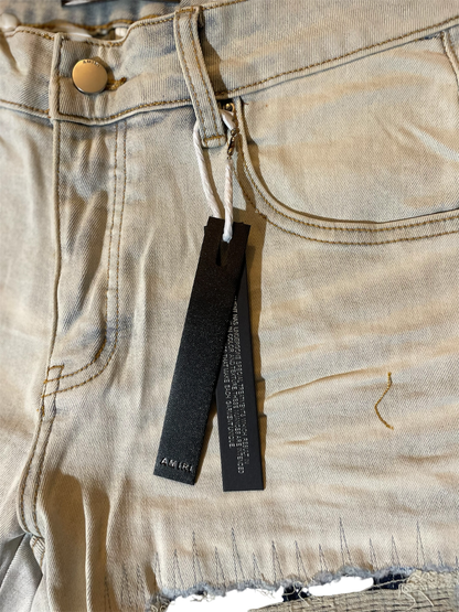 Amiri BBlue Staggered Logo Denim Jeans