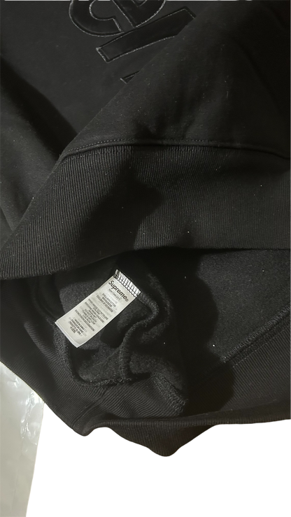 Supreme Satin Appliqué Hoodie Black