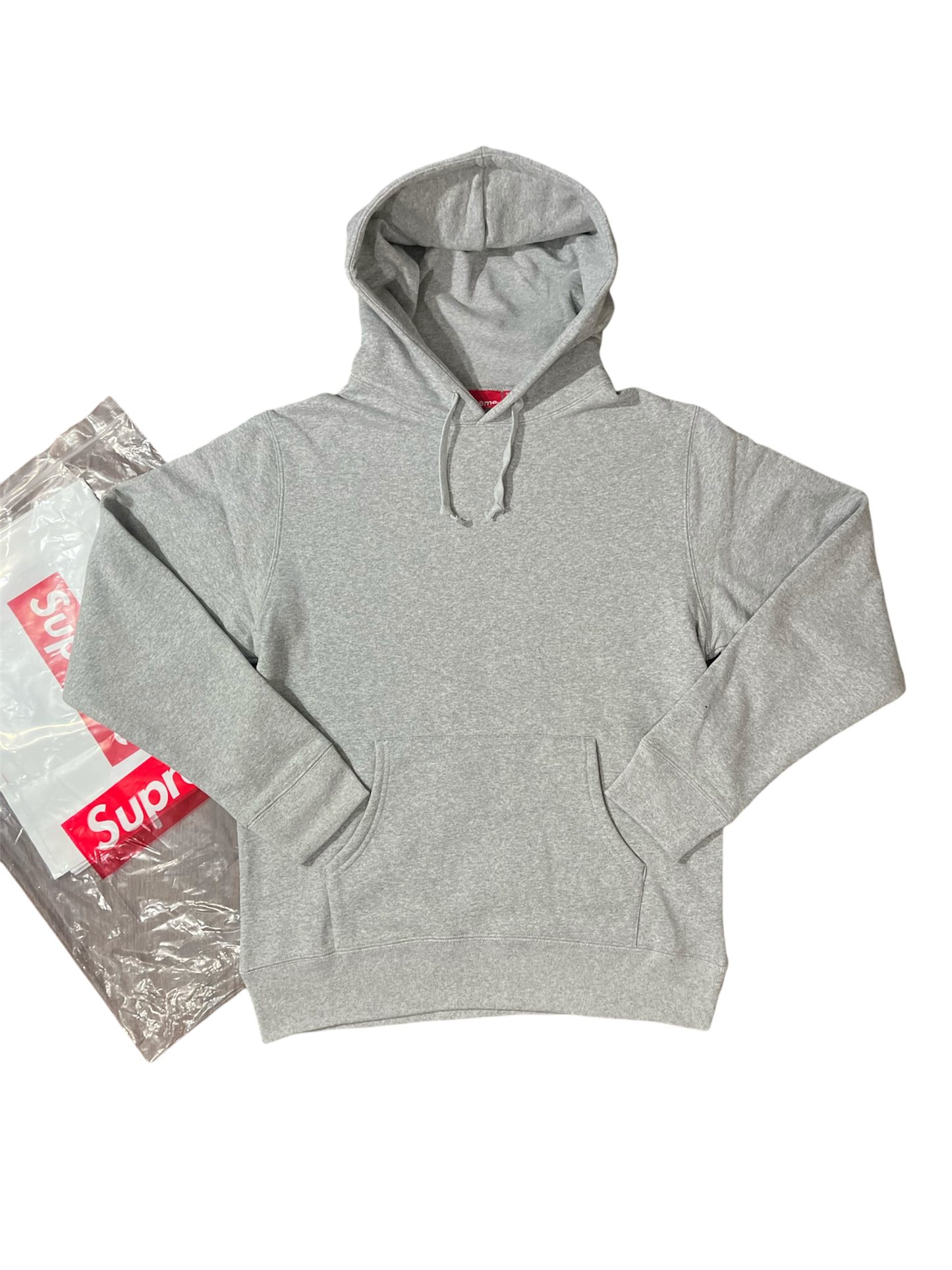 Supreme Satin Applique Hoodie Grey
