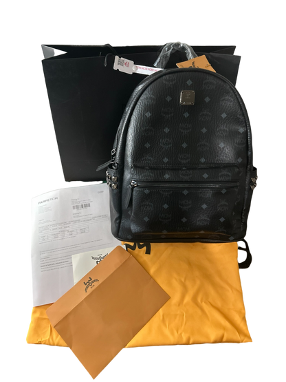 MCM Stark Side Studs Backpack In Visetos Black