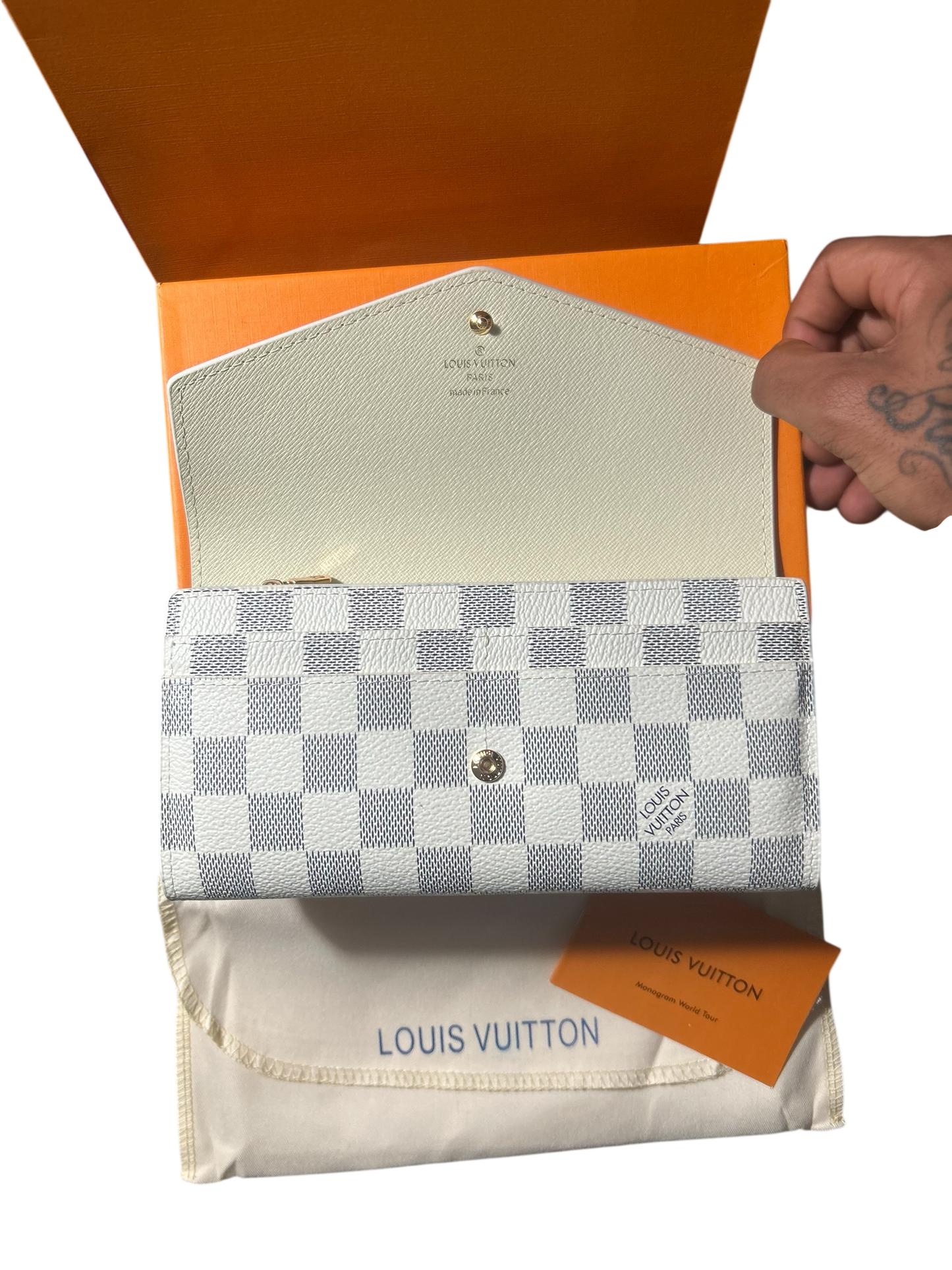 Louis Vuitton Monogram Sarah Wallet Damier Azur