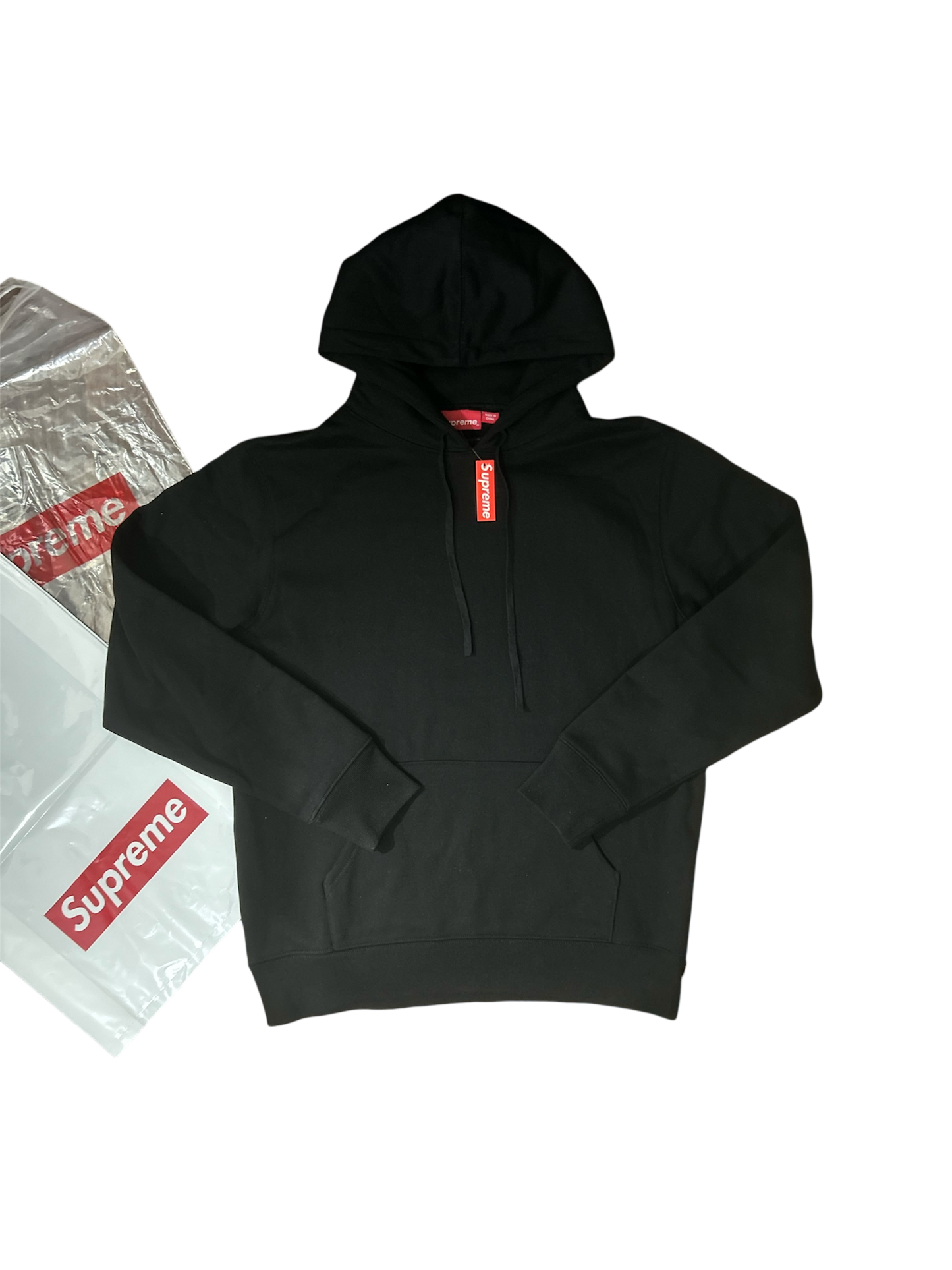 Supreme Satin Appliqué Hoodie Black