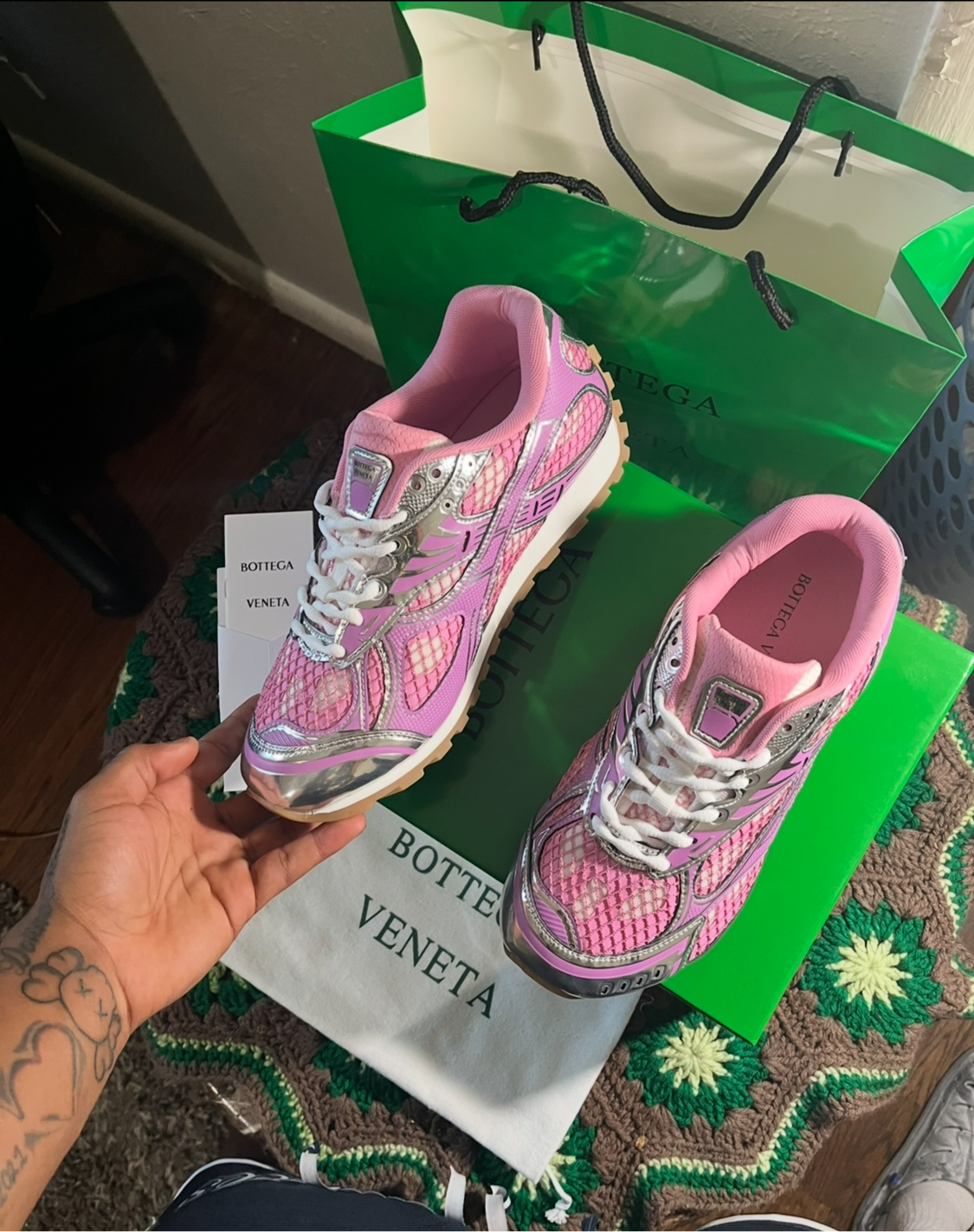 Bottega Veneta Orbit Sneakers Pink/Silver