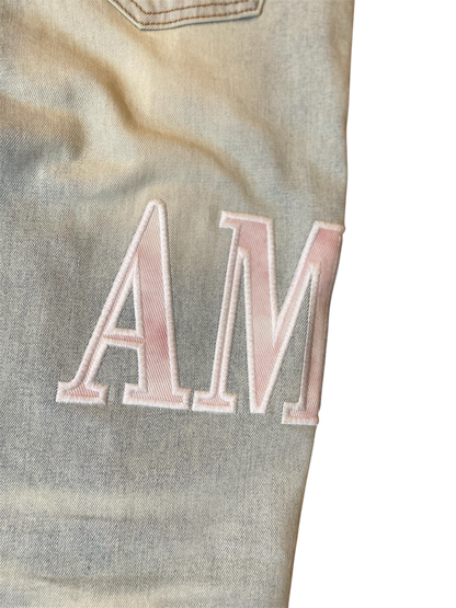 Amiri Cotton Pink Marble Logo Denim
Jeans