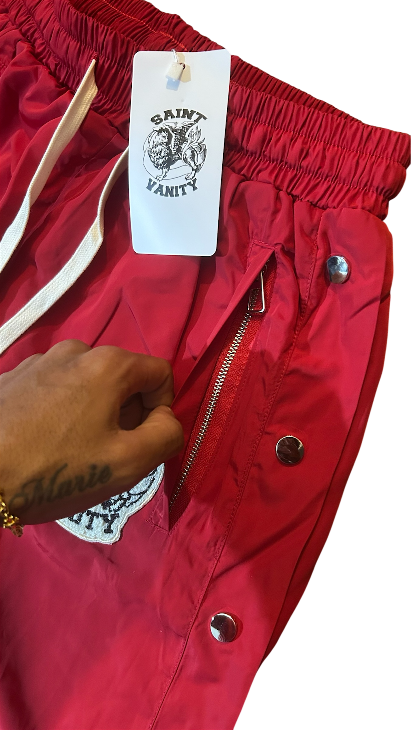 Saint Vanity Nylon Track Pants Red