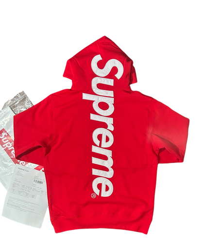 Supreme Satin Applique Hoodie Red