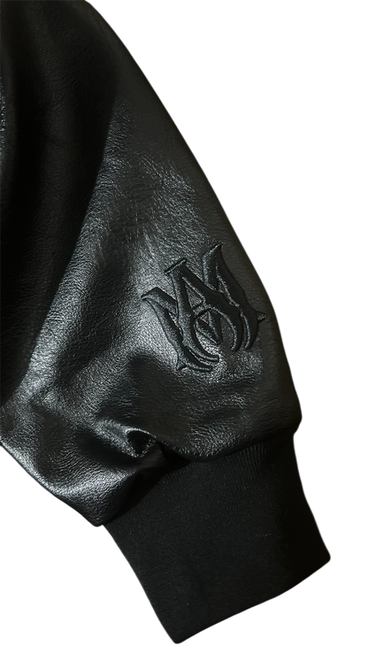 Amiri Black Staggered Wool Varsity Jacket