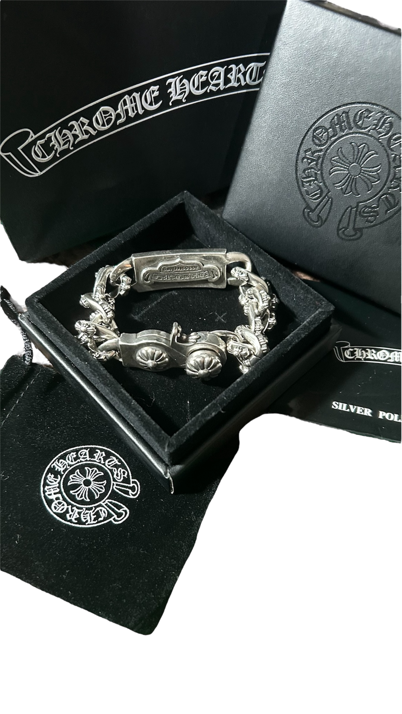 Chrome Hearts Dagger ID Link Clip Bracelet