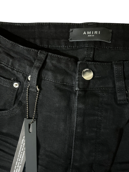 Amiri Red Staggered Logo Jeans