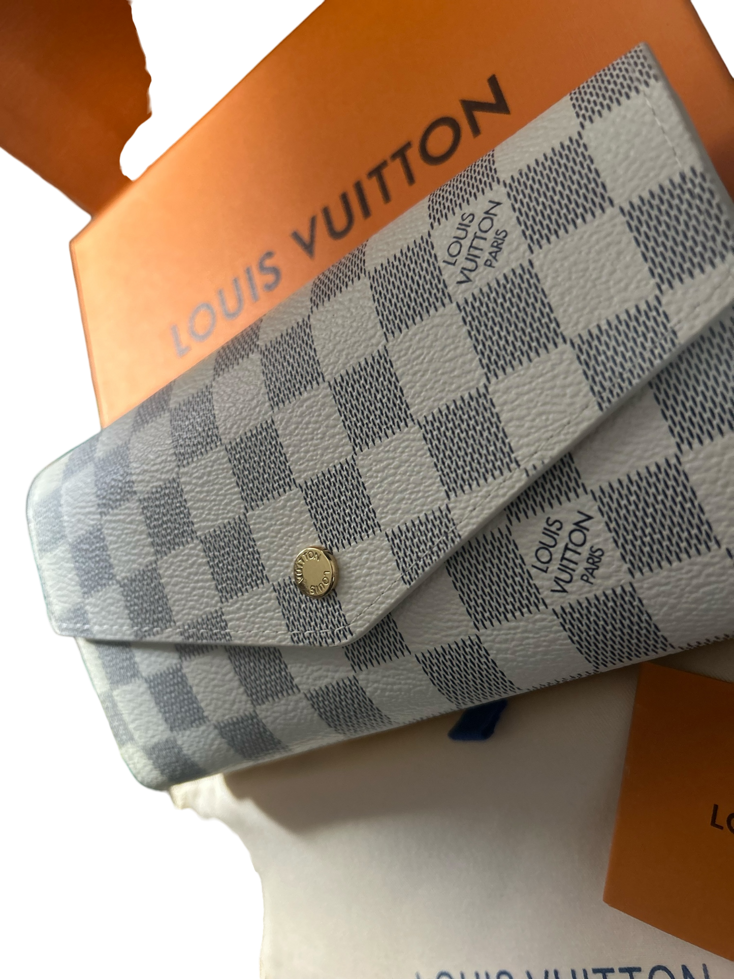 Louis Vuitton Monogram Sarah Wallet Damier Azur