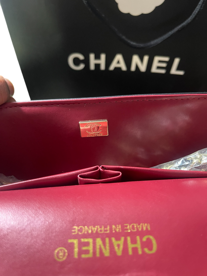 Chanel Black Lambskin Quilted Double Flap Bag