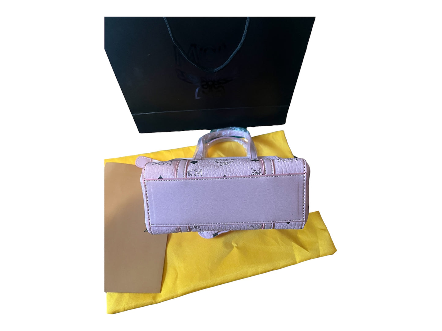 MCM Aren Mini Pink Visetos Shopper Tote Bag