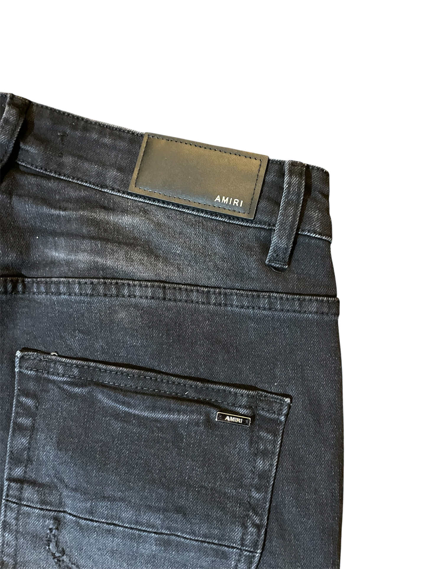 Amiri Hollywood Logo Black Denim Jeans