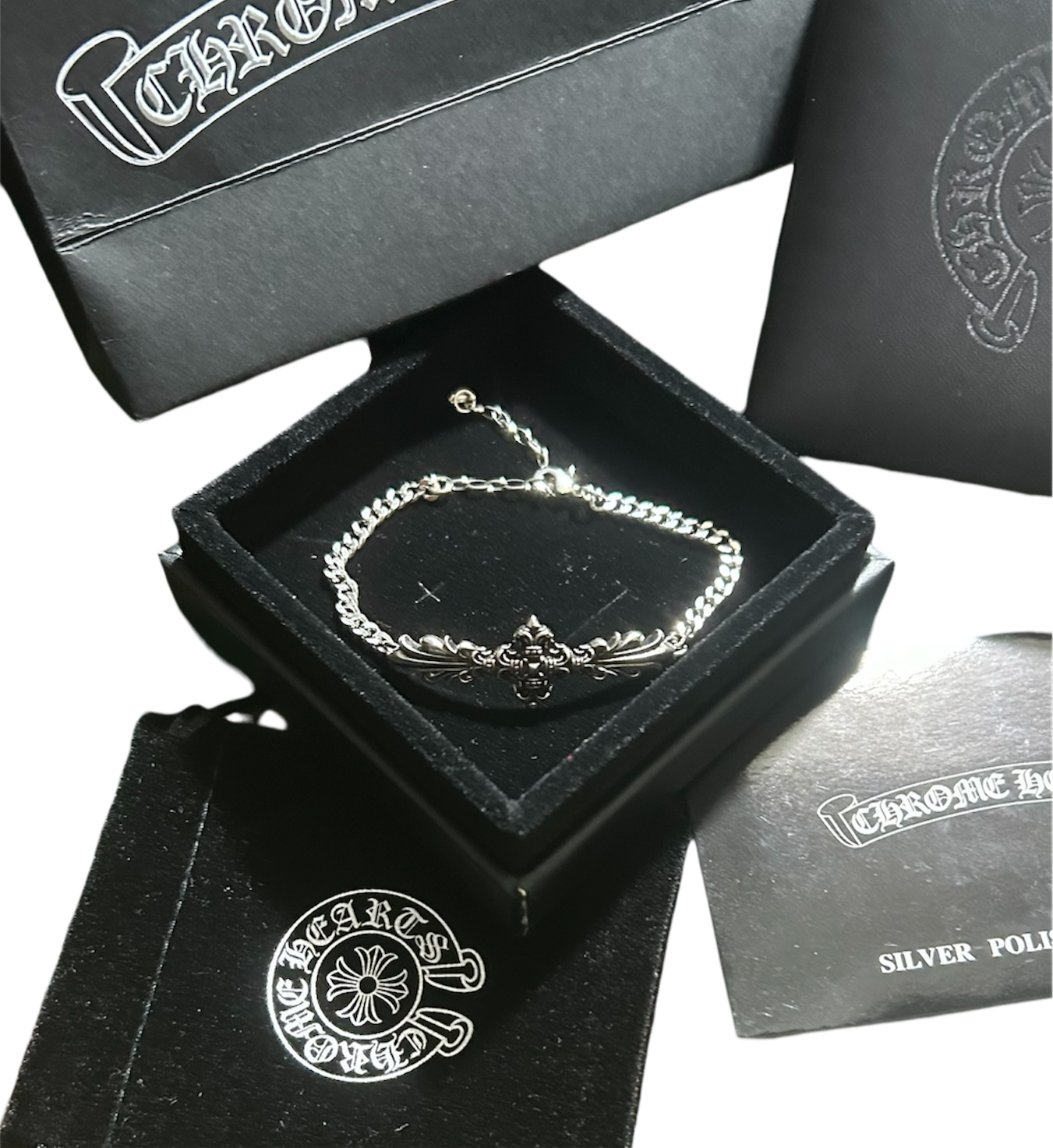 Chrome Hearts Filigree Cross Adjustable Bracelet